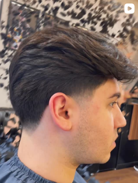 Corte texturizado moderno visto de lado